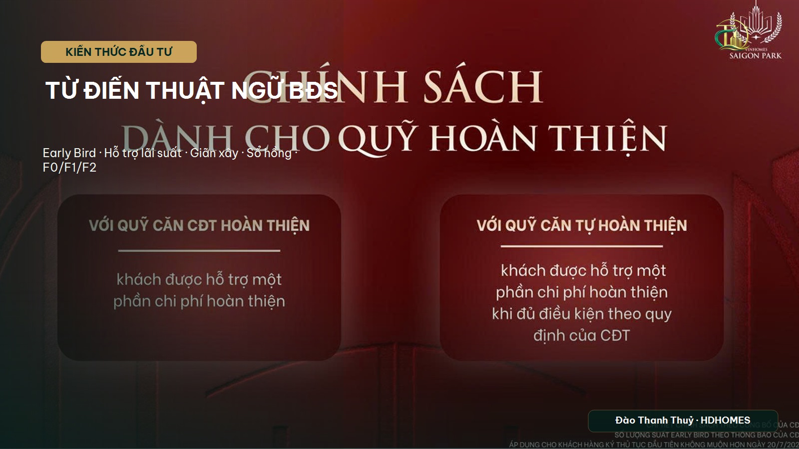 Từ điển thuật ngữ bất động sản Vinhomes Sài Gòn Park — Giải nghĩa 30 thuật ngữ người mua cần biết