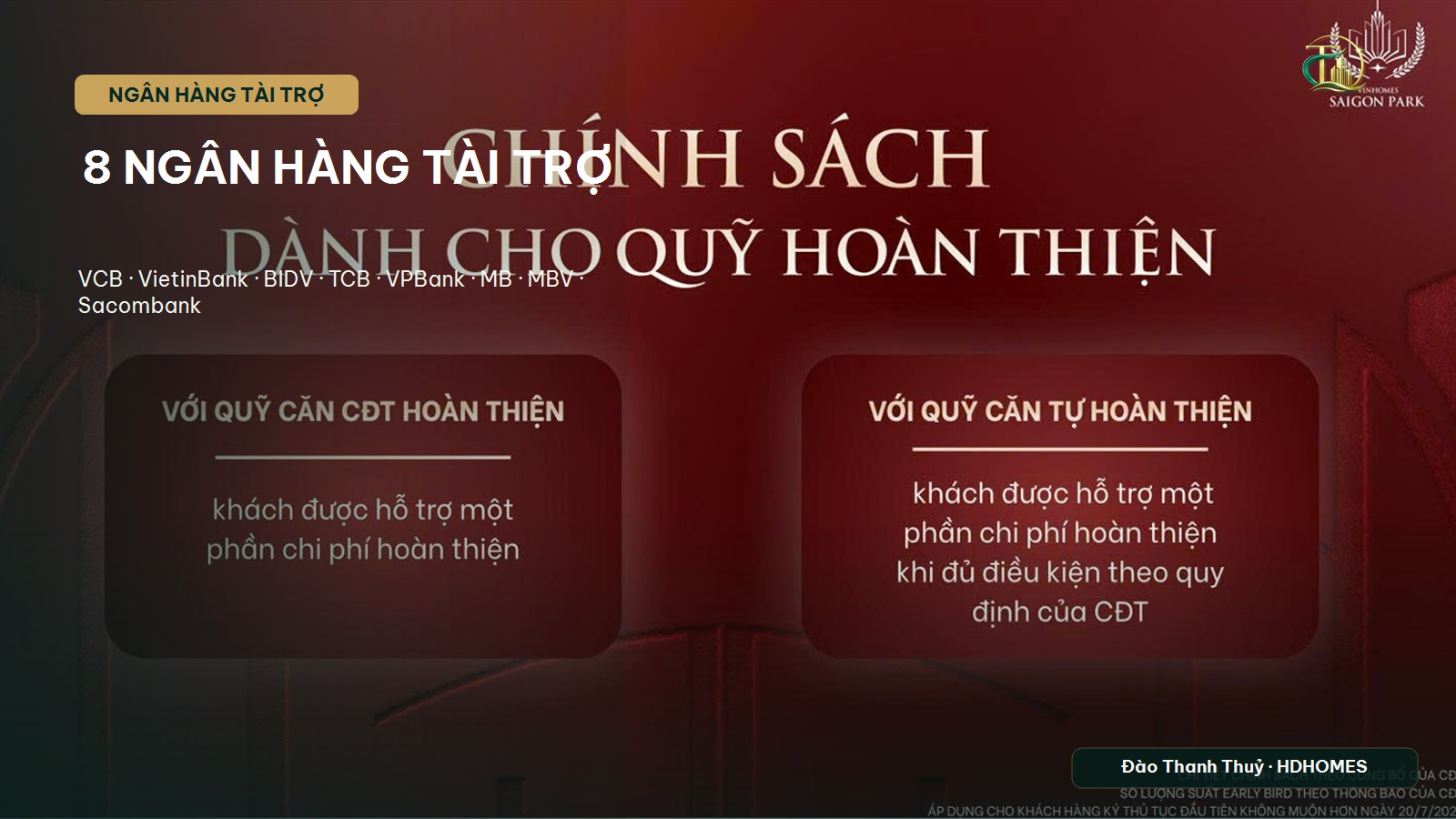8 ngân hàng tài trợ Vinhomes Sài Gòn Park & Vin An Tâm pháp lý — Vì sao mua an tâm?