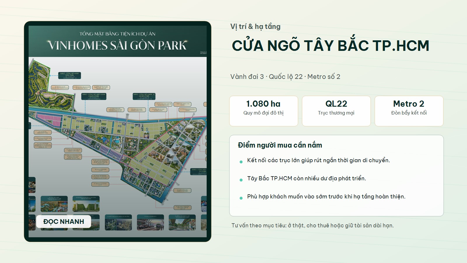 Bản đồ vị trí Vinhomes Sài Gòn Park - cửa ngõ Tây Bắc TPHCM