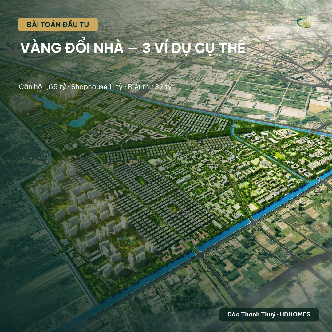 Bài toán Vàng đổi Nhà - 3 ví dụ cụ thể cho Vinhomes Sài Gòn Park - câu hỏi thường gặp